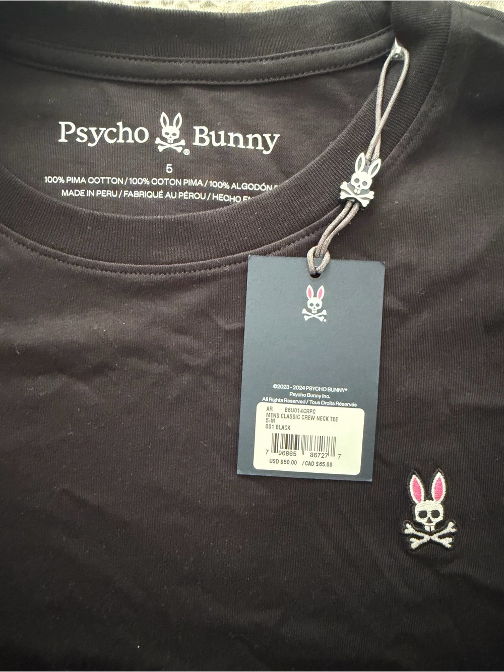 Psycho Bunny Black Short Sleeve Logo Crew Tee - Picture 2 of 2